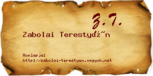 Zabolai Terestyén névjegykártya